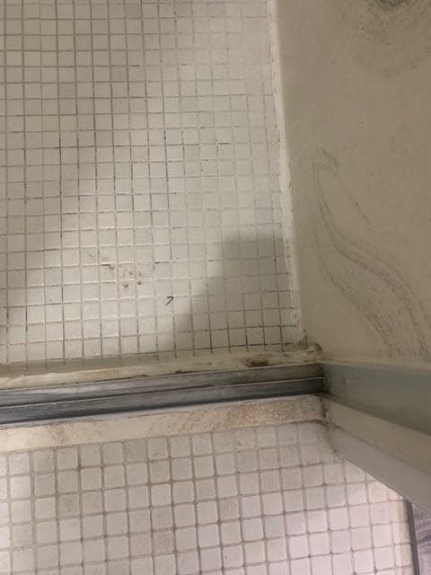 Condition of shower upon arrival.