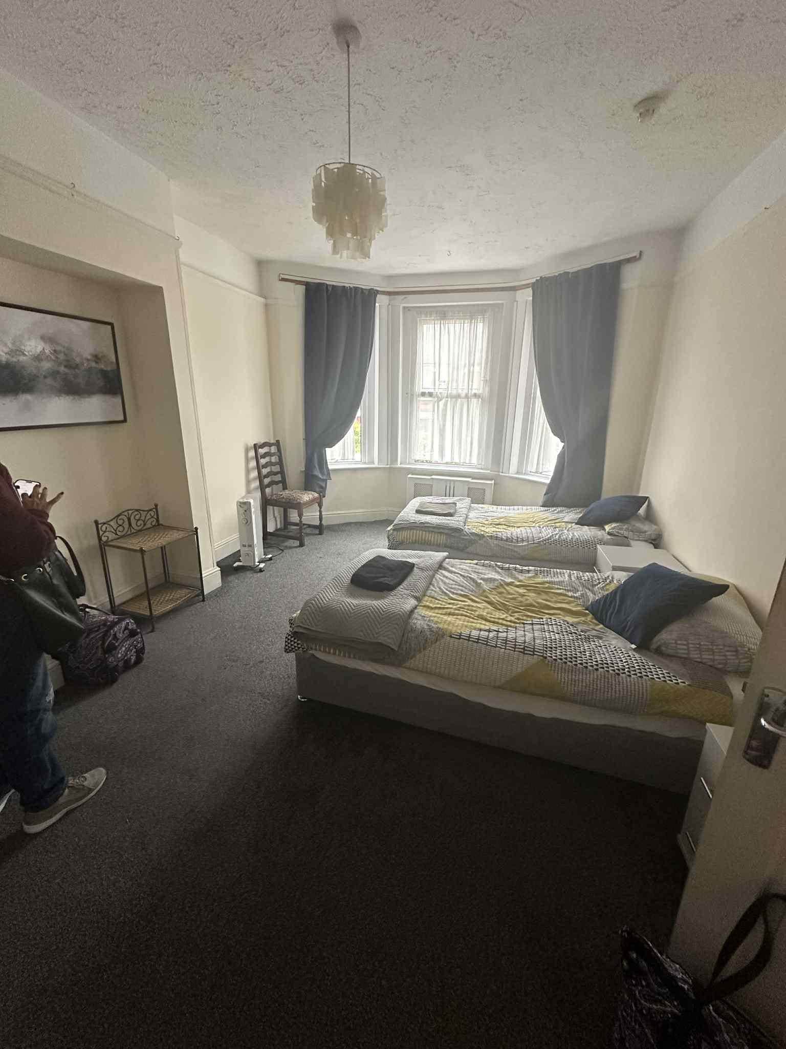 Room was filthy, front curtains were torn. Beds were like cots