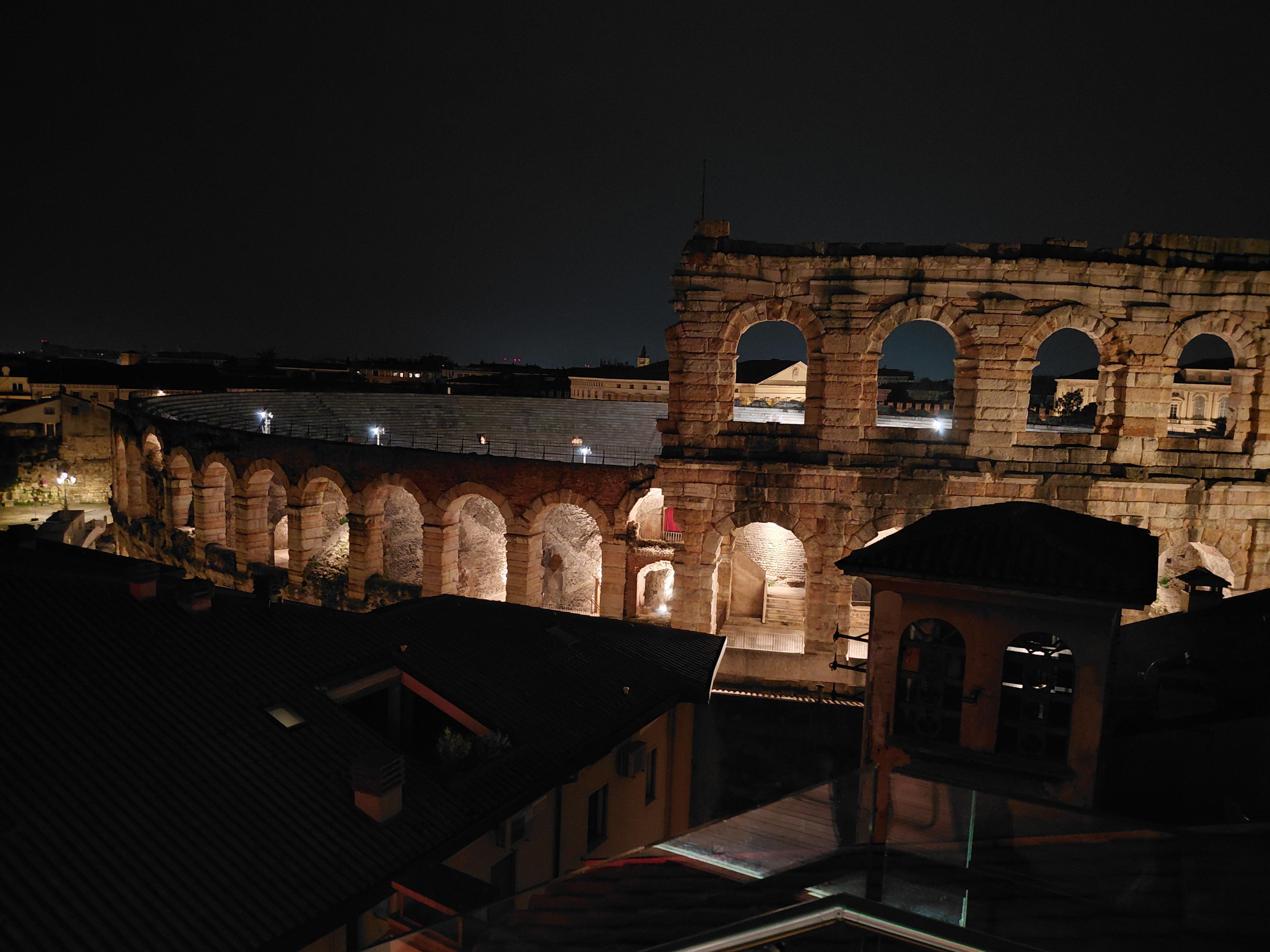 View from the terrace bar at night - with heaters to keep you warm! 