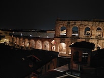 View from the terrace bar at night - with heaters to keep you warm!