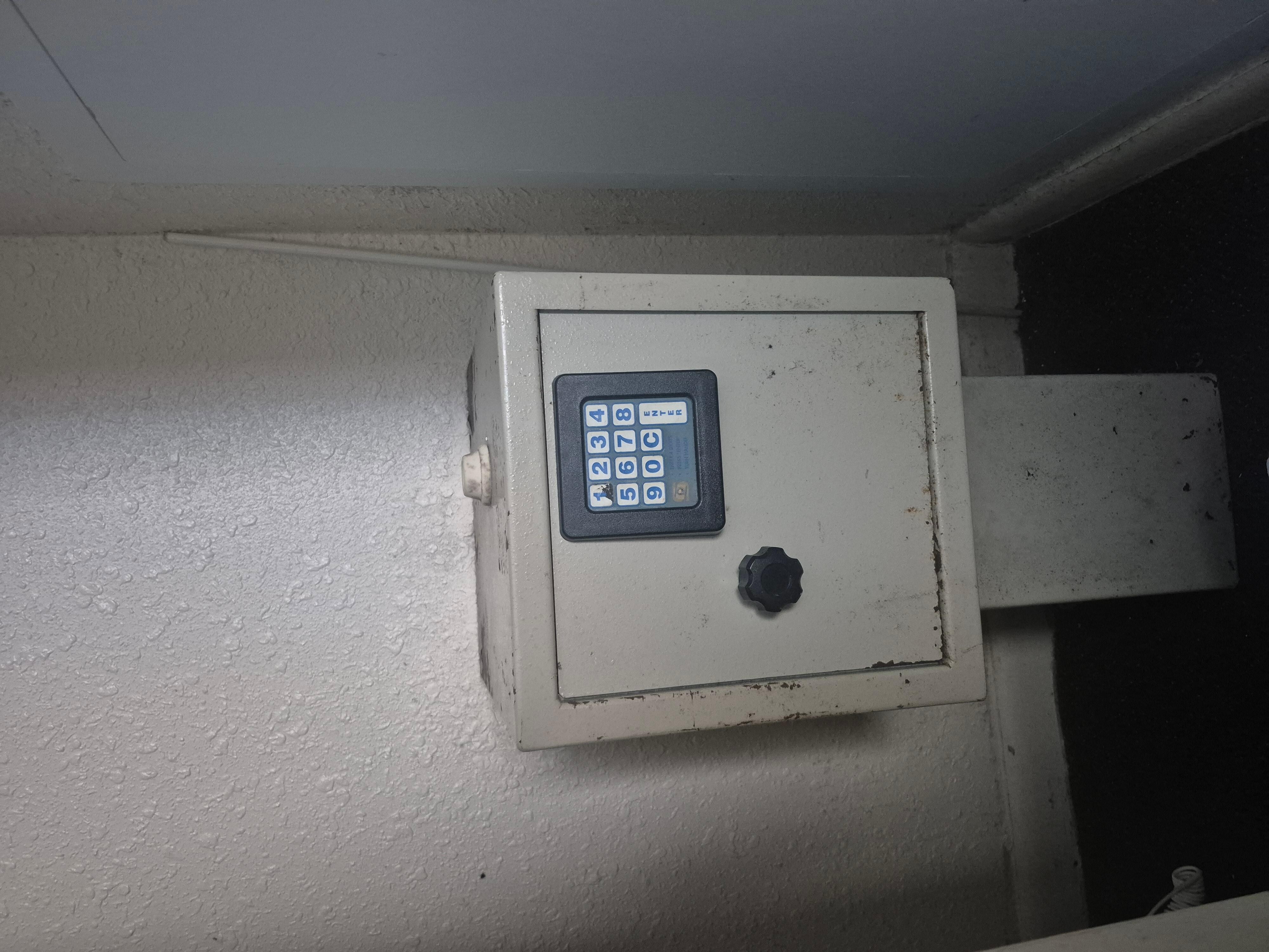 Safe in bedroom covered in rust