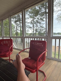 A little rain was no problem because the screen porch was an ideal reading spot.
