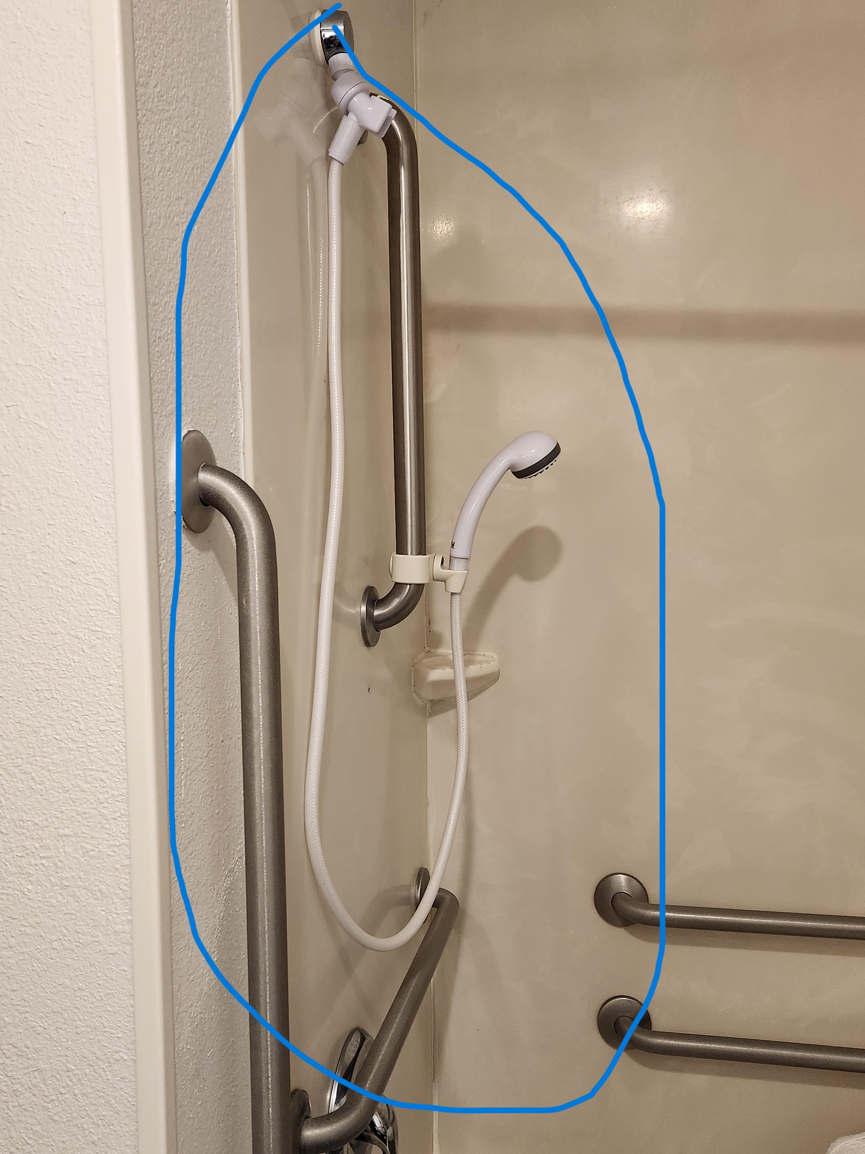Funky, cheap looking showerhead. 