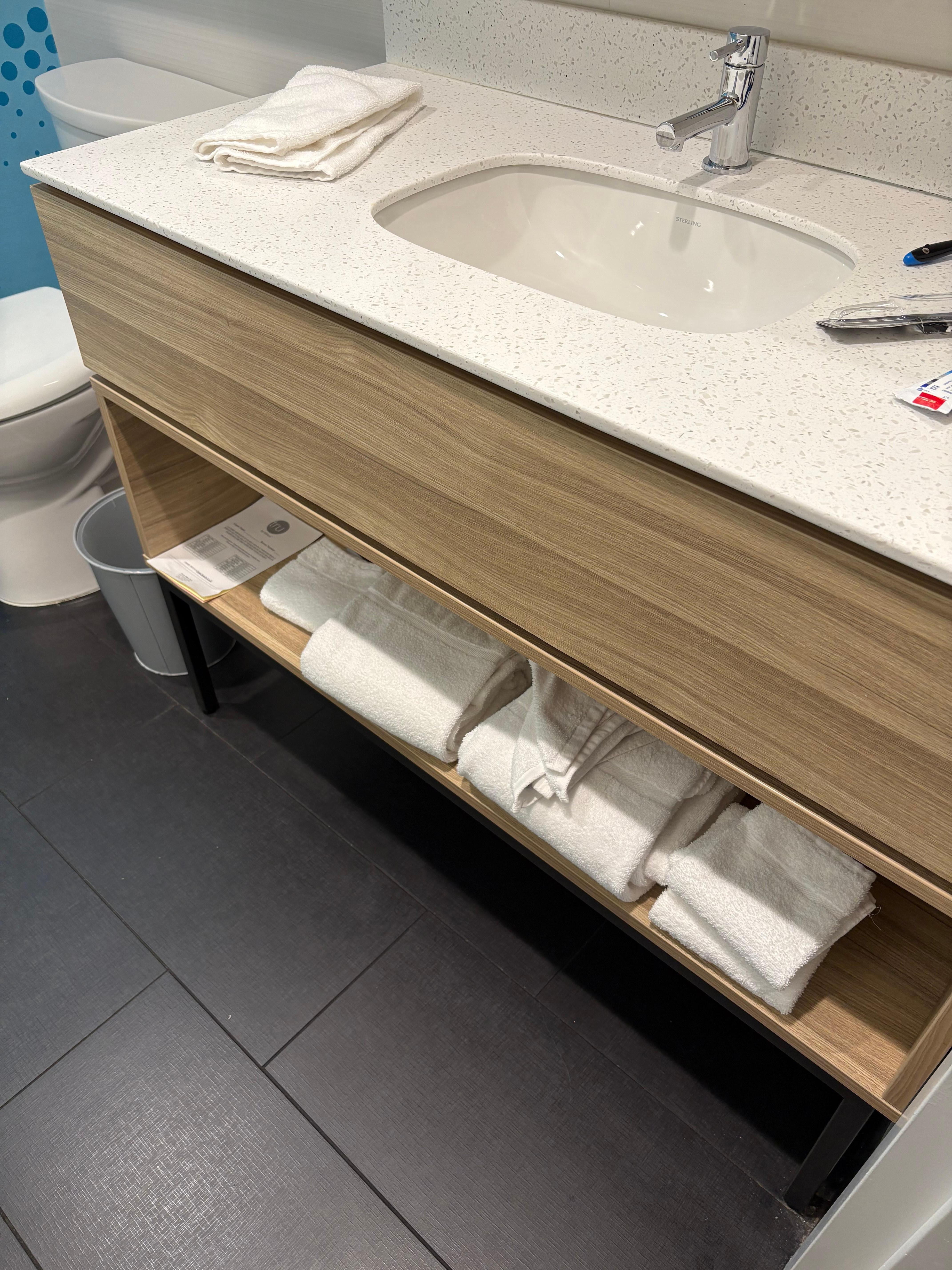 Bathrooms are large size and nicely decorated.