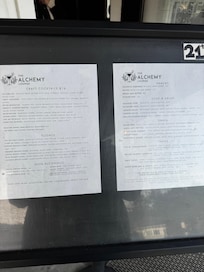 Menu of the whisky bar