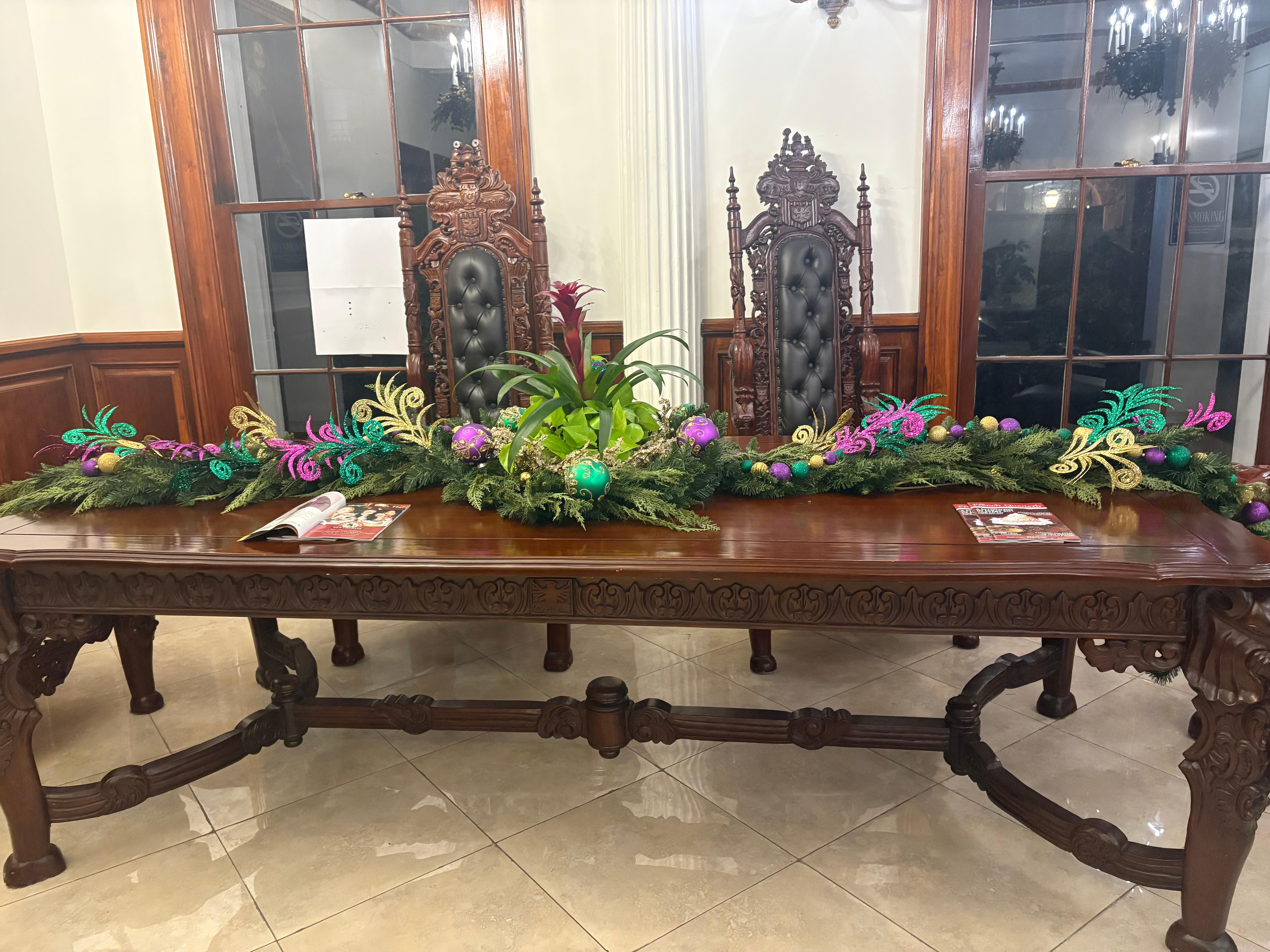 Beautiful table in lobby.