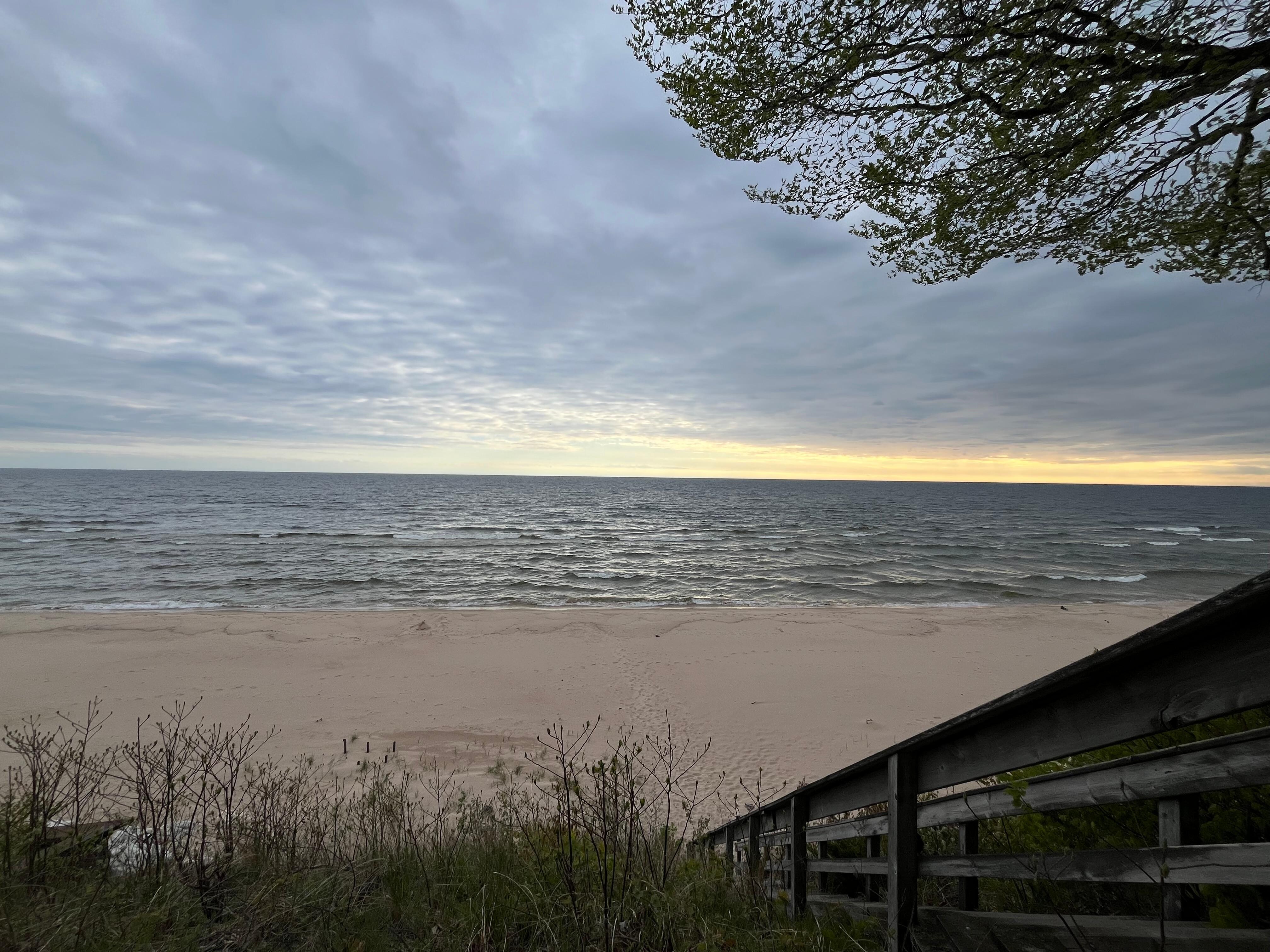 View from the top of beach stairs. 