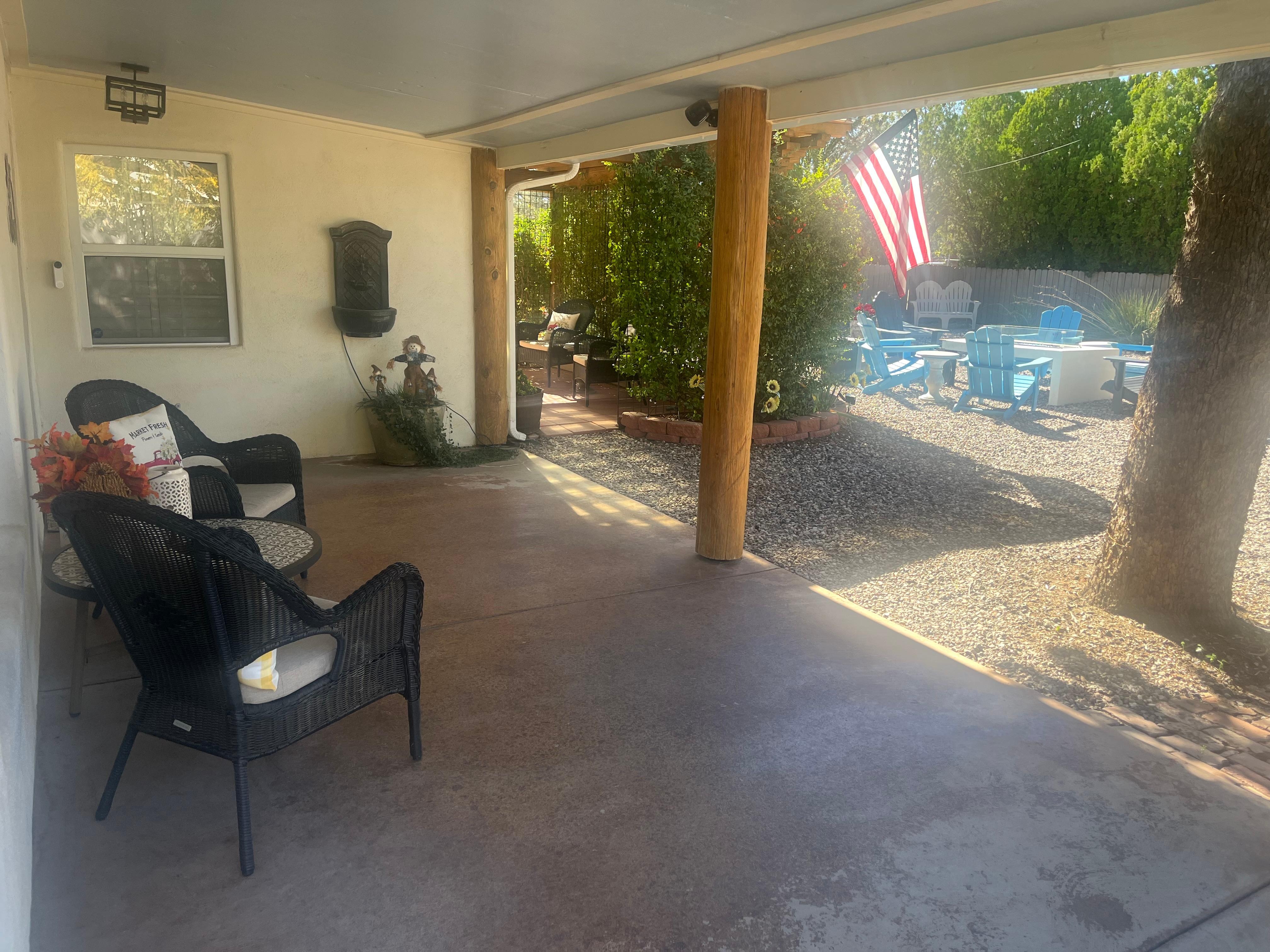 Loved the outdoor areas in front and back. 