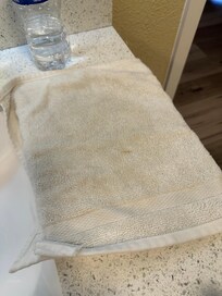 This the face wash we received on our bed along with a towel