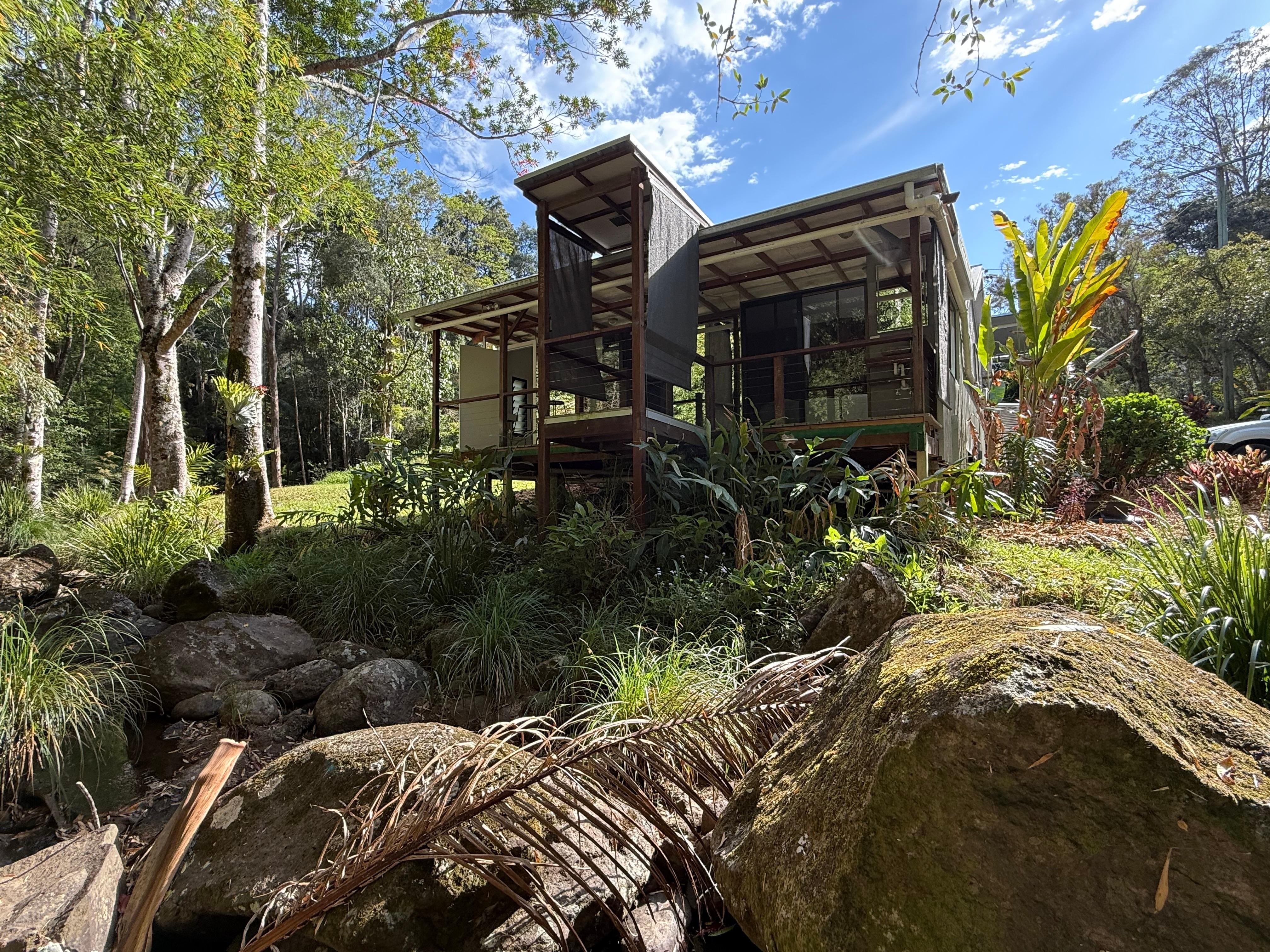 From across the creek - showing back deck