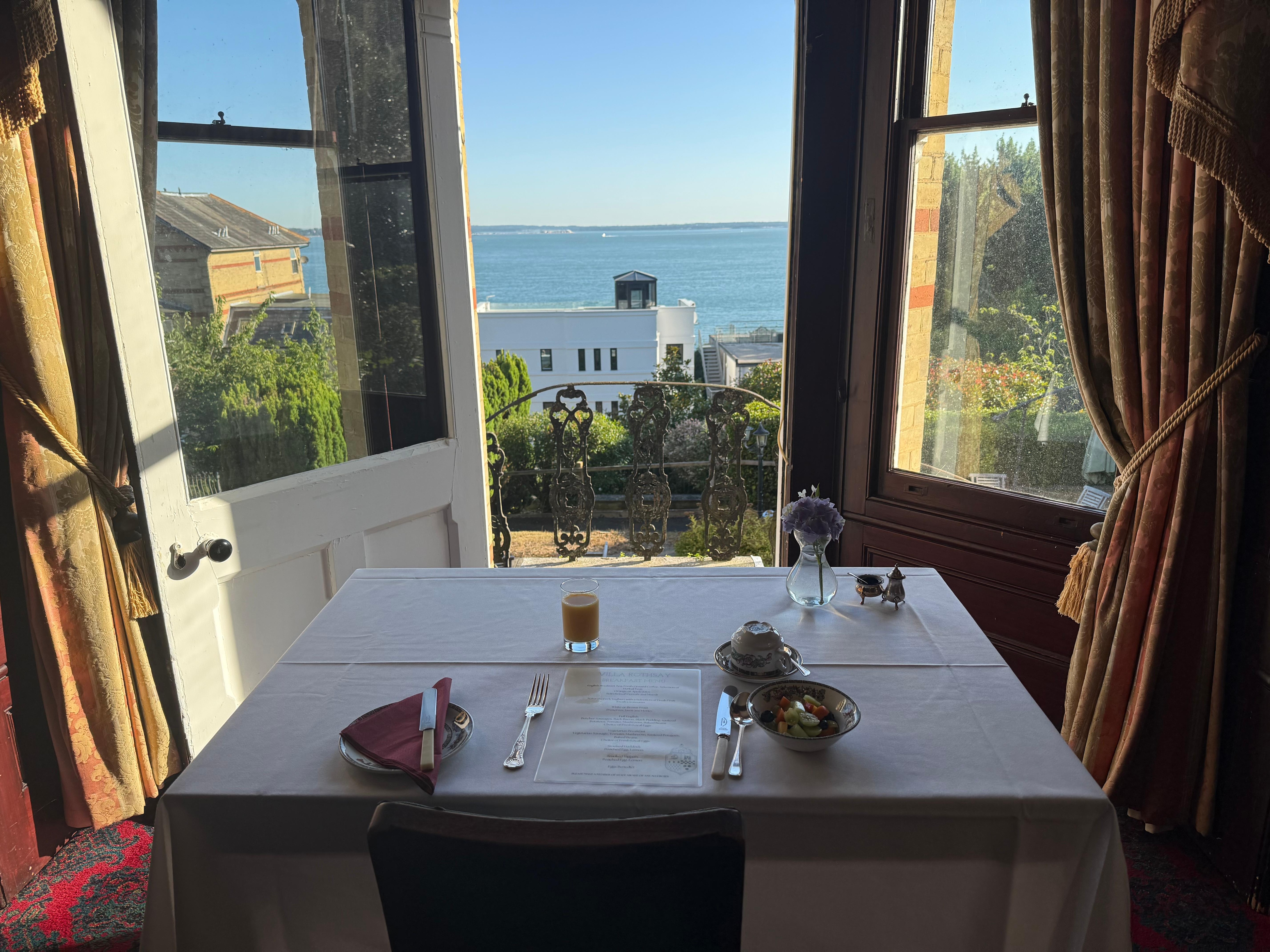 Lovely breakfast looking over the Solent.
