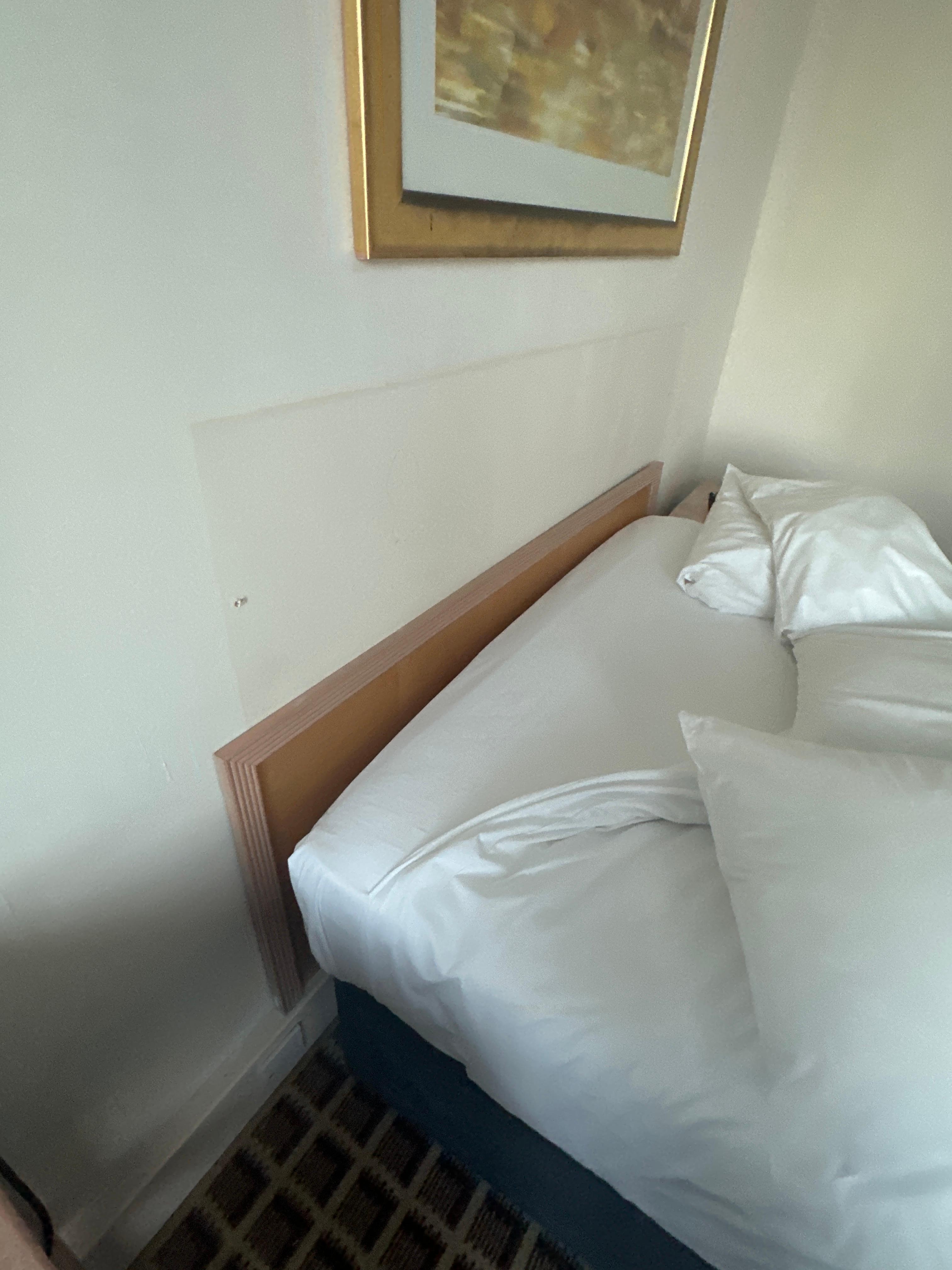 1st room with headboard off wall