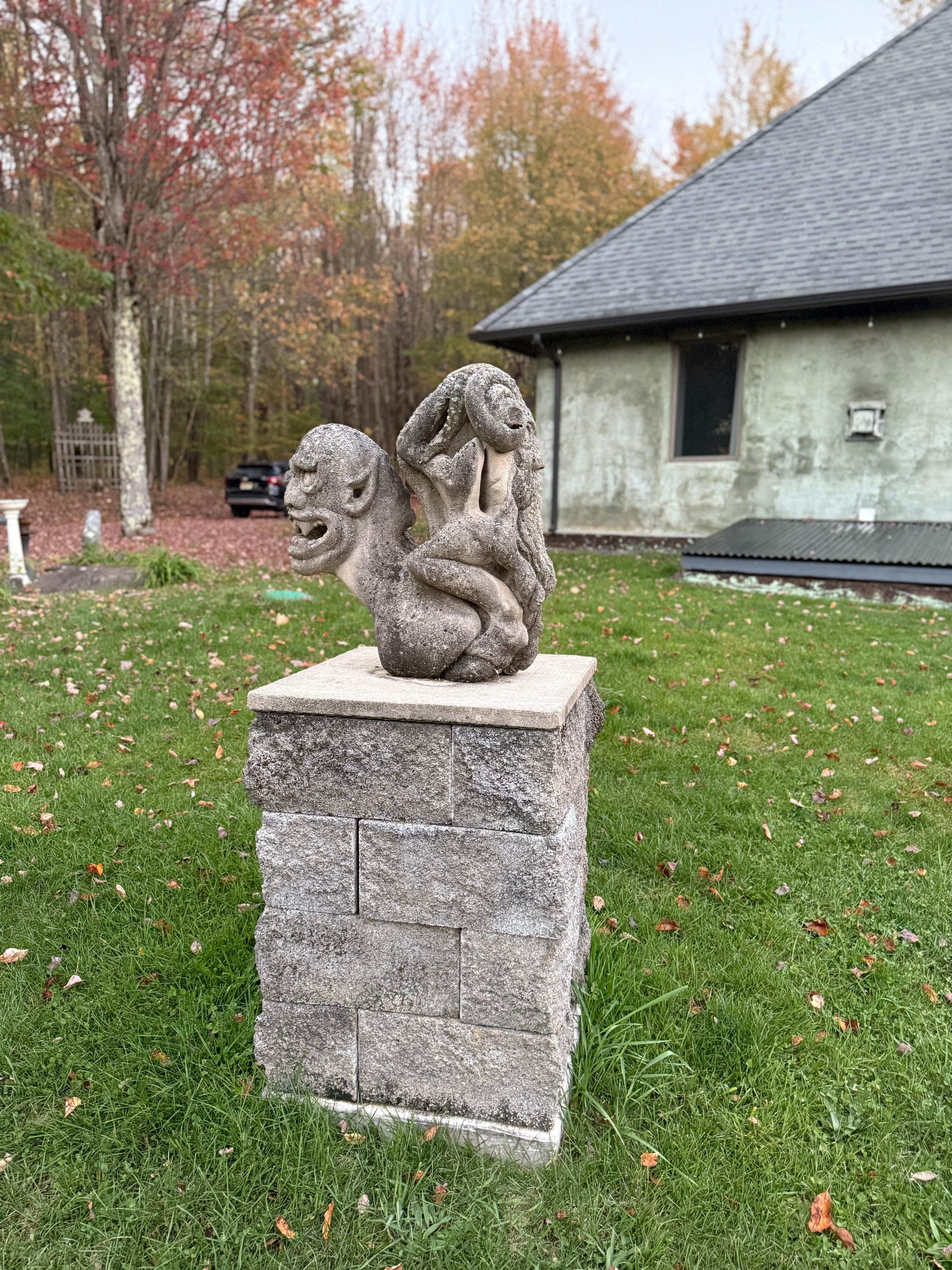 One of many sculptures by the host's father