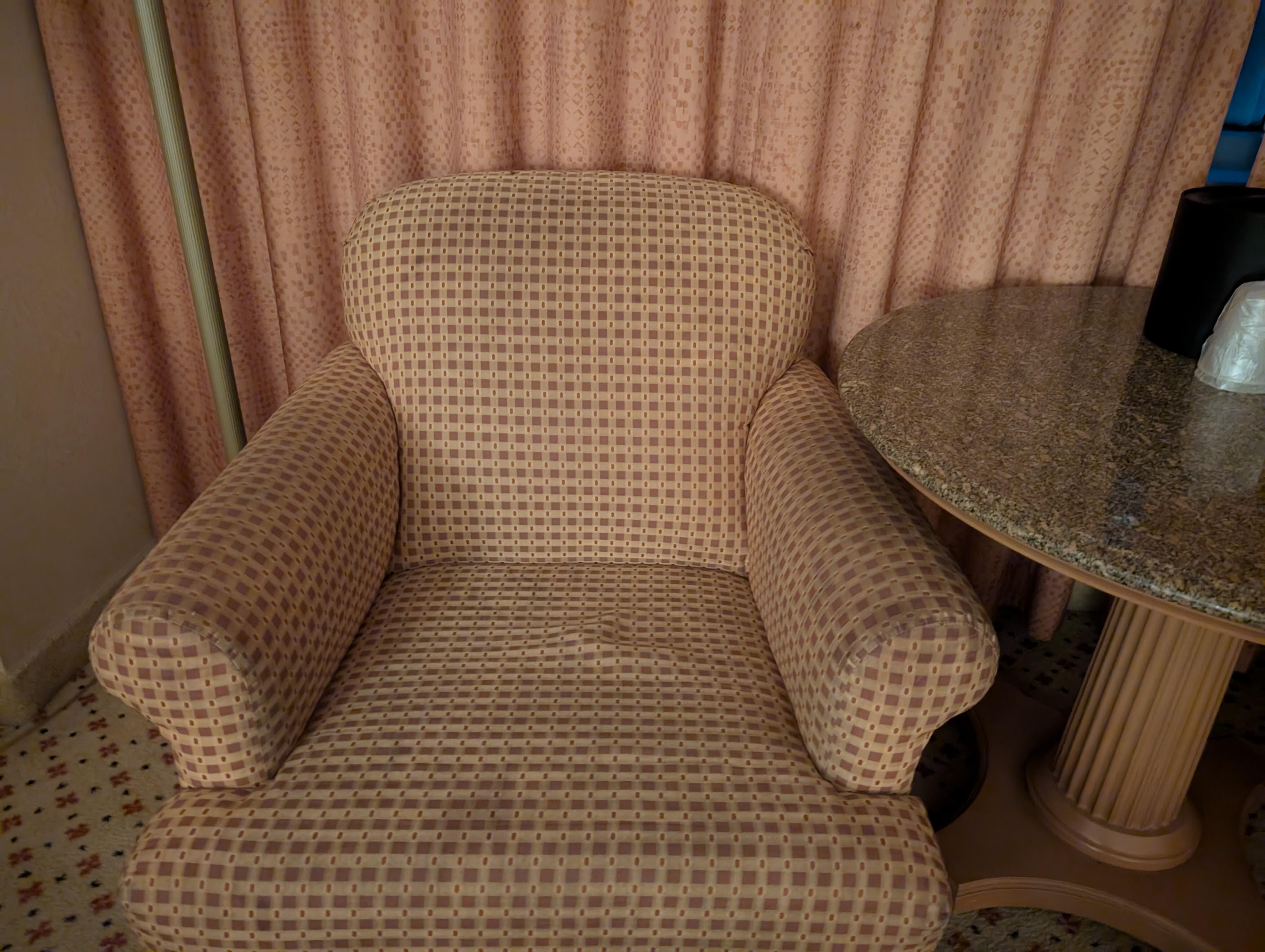 One of the chairs in our room in the old towers, 16th floor