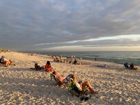 @ the Beach at Sunset