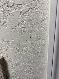 Crusty dirty stuff stuck to the walls