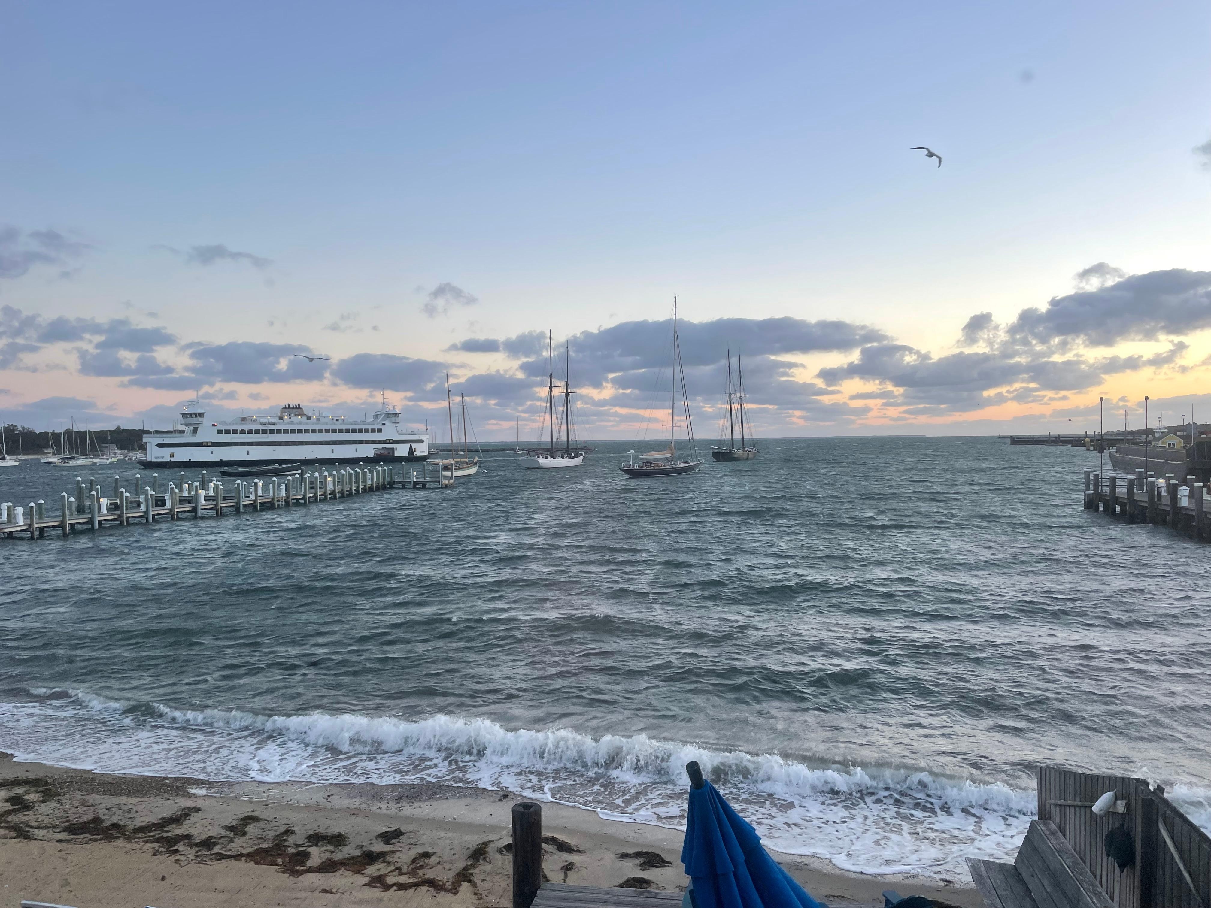 Amazing harbor with beautiful wooden sailboats.
