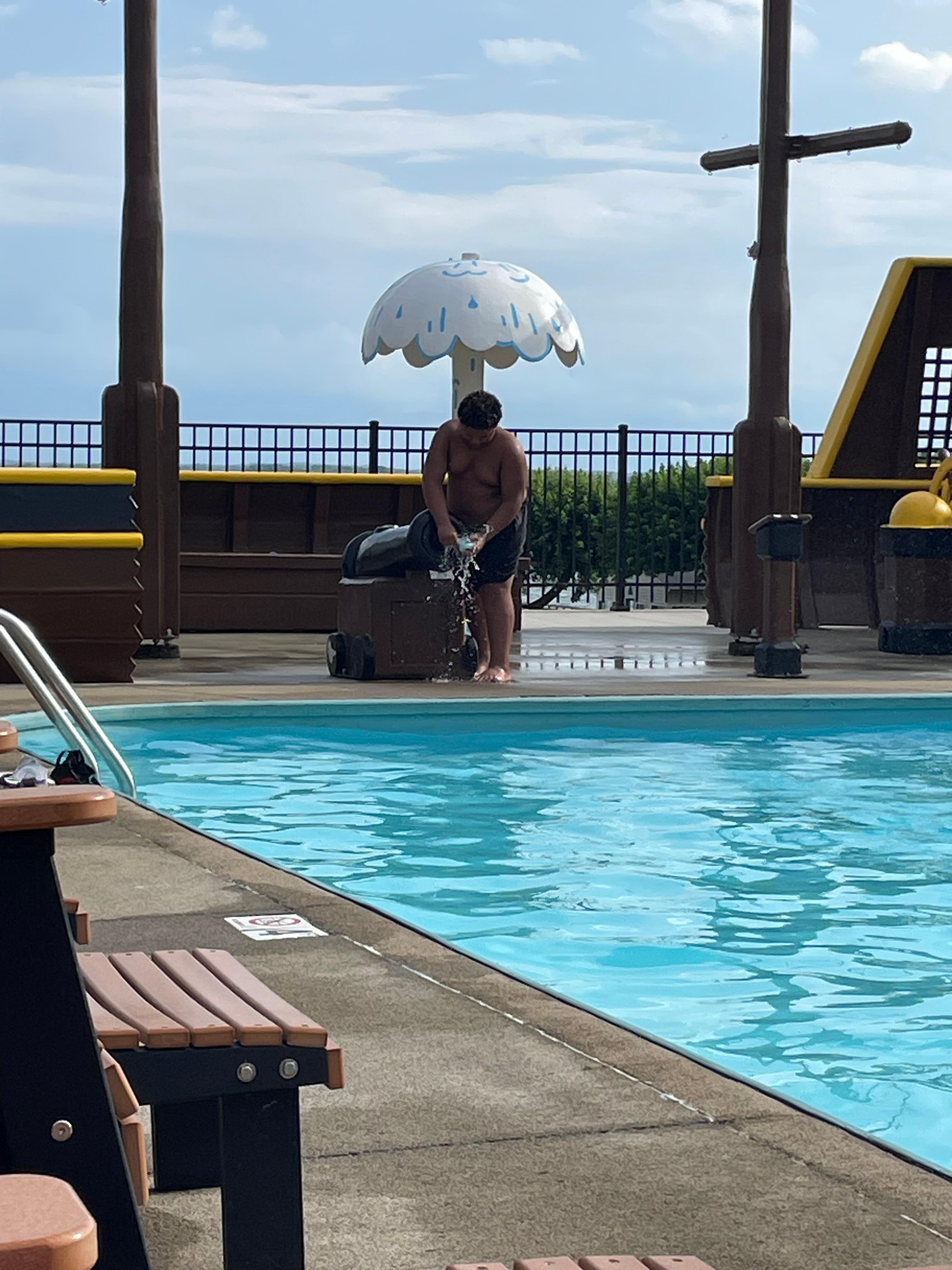 The pools were very clean with nice chairs and tables with umbrellas. 