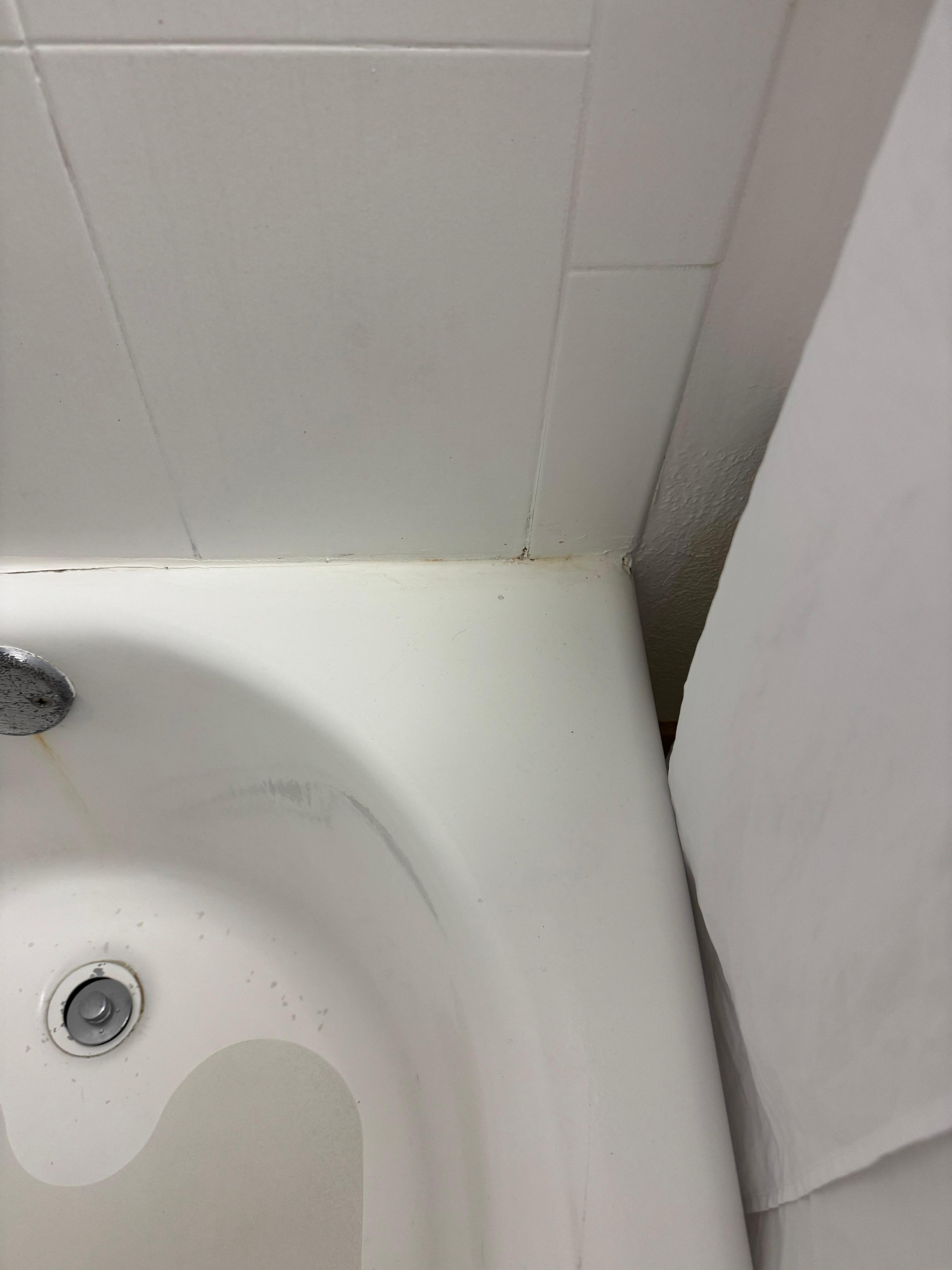 Hair on side of tub