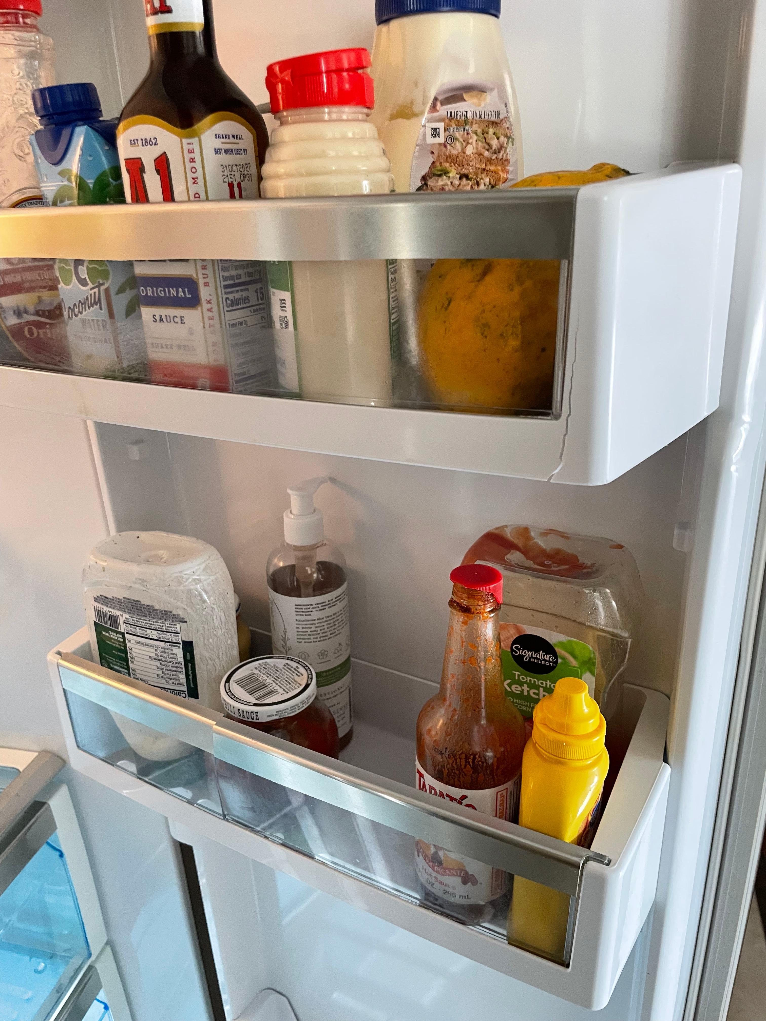 Broken fridge door shelves 
