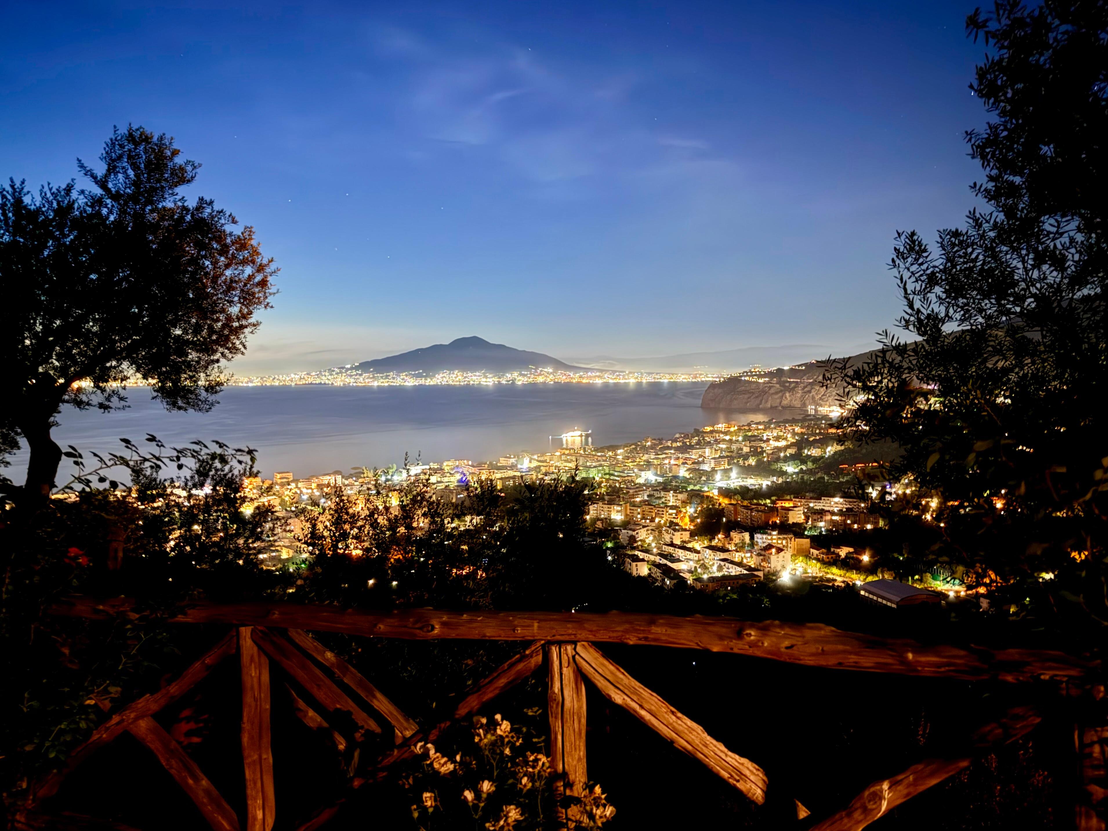 Nighttime view from the property