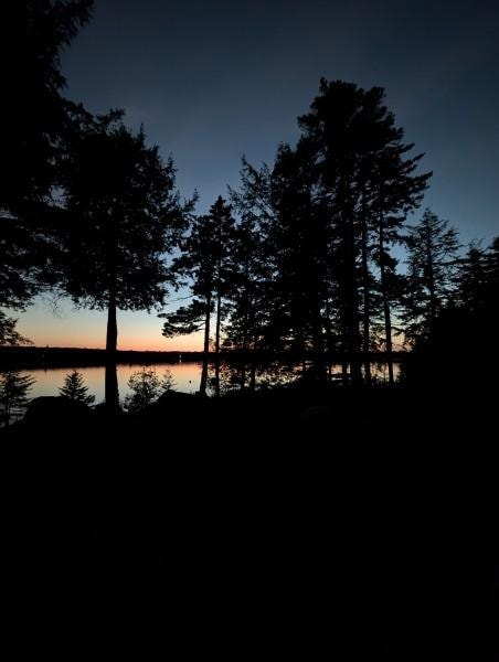 The view from the property as night falls