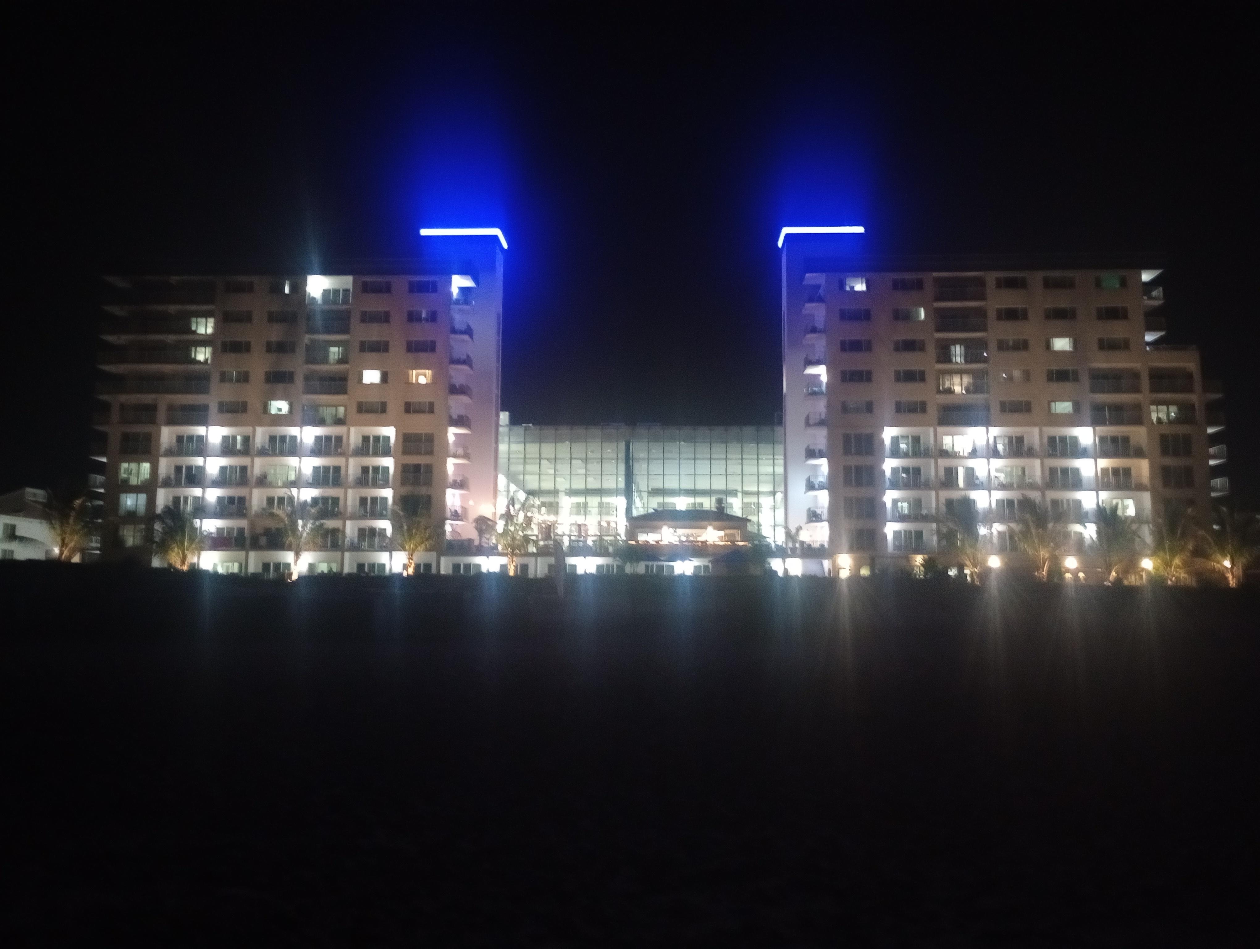 View from the beach outside the hotel