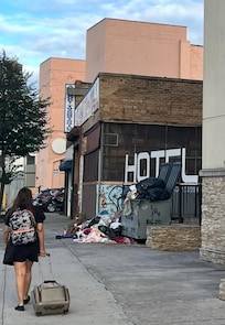 Outside the hotel a bit scary … to the side/dirty.