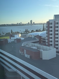 A lively view across to the river from my room.