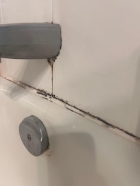 Moldy shower up close