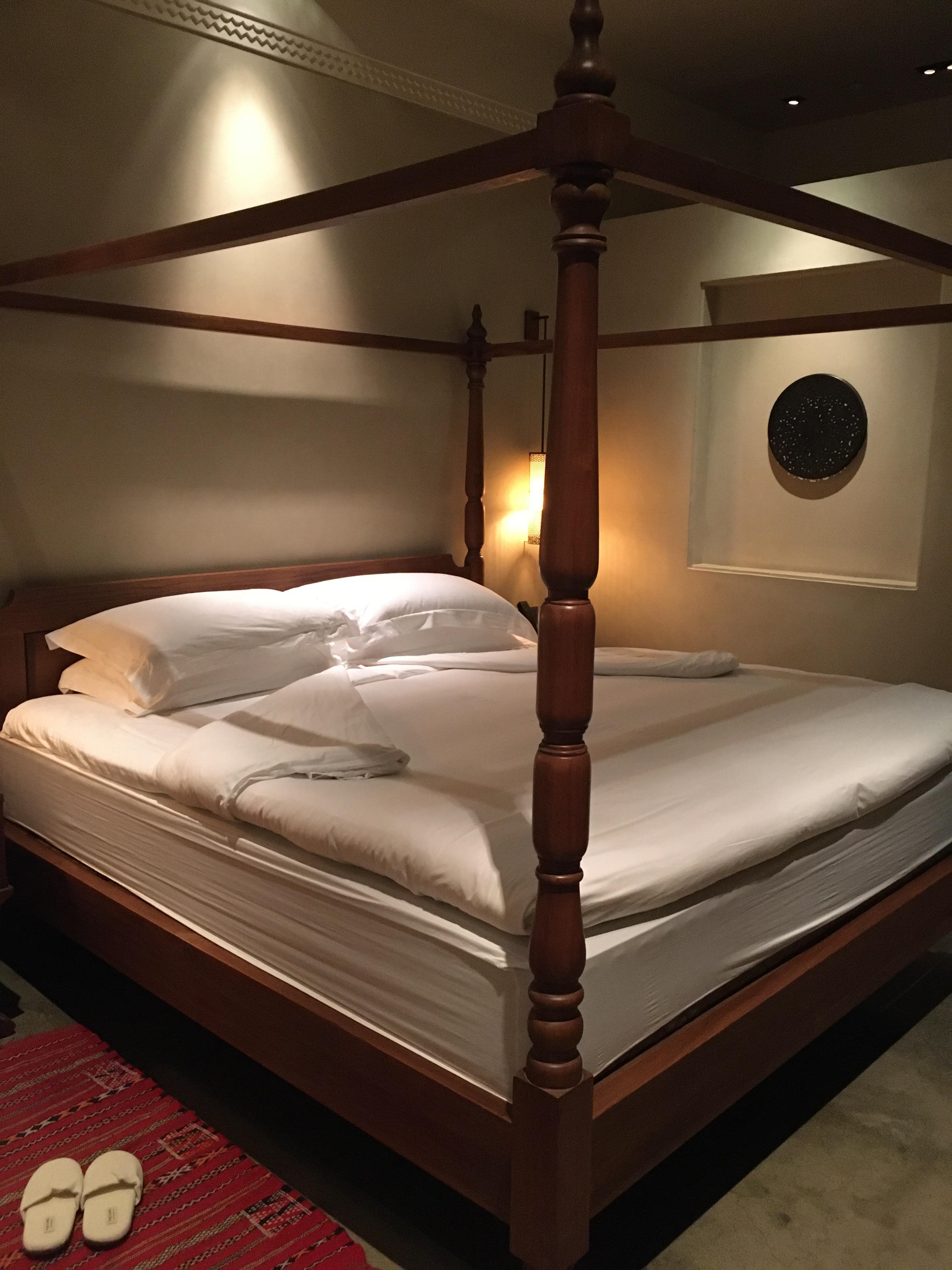 Sumptuous bed with huge flatscreen opposite and an individual walk out courtyard. Multiple lighting options for the ambiance that suits your needs. 