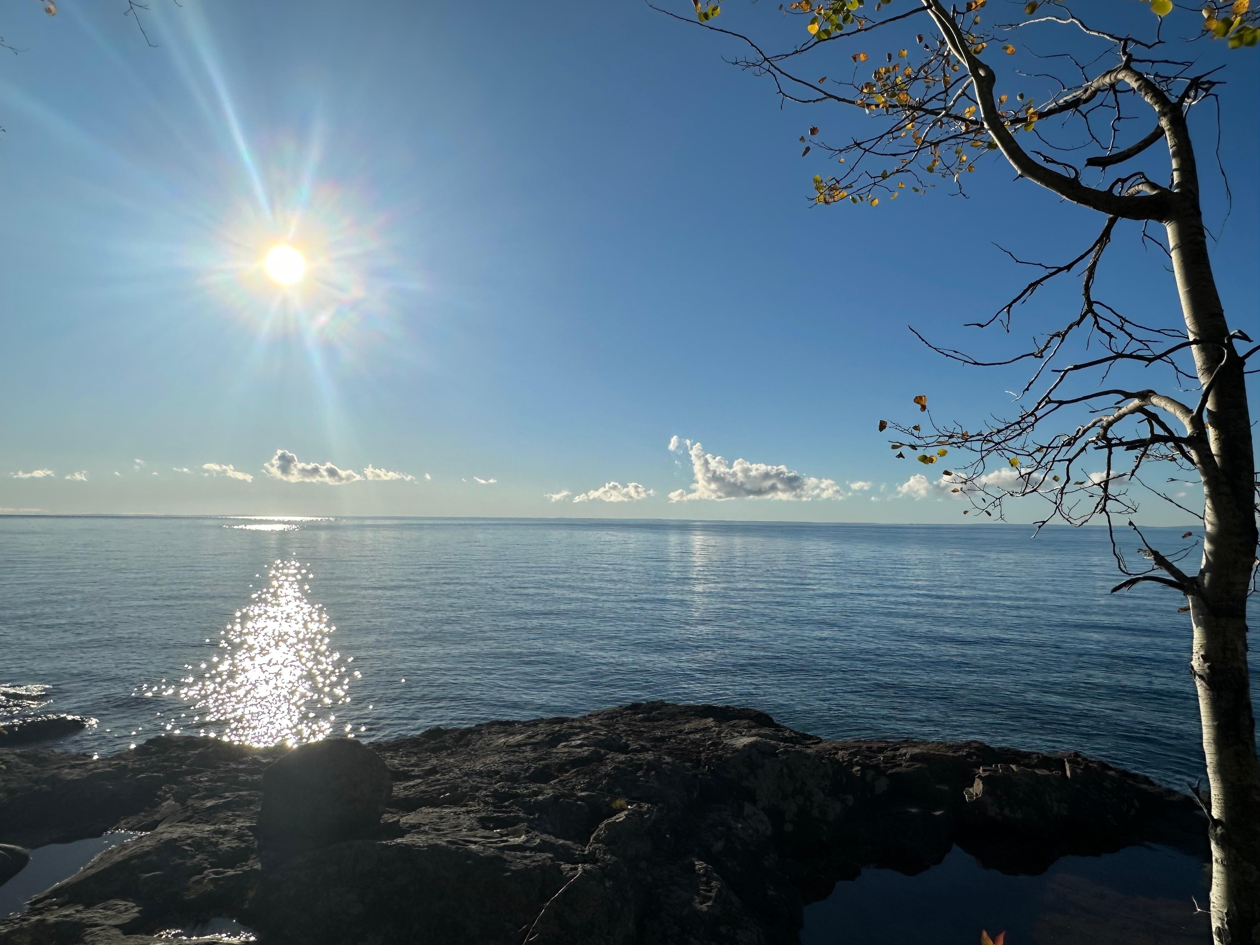 Reflection from sun and clouds