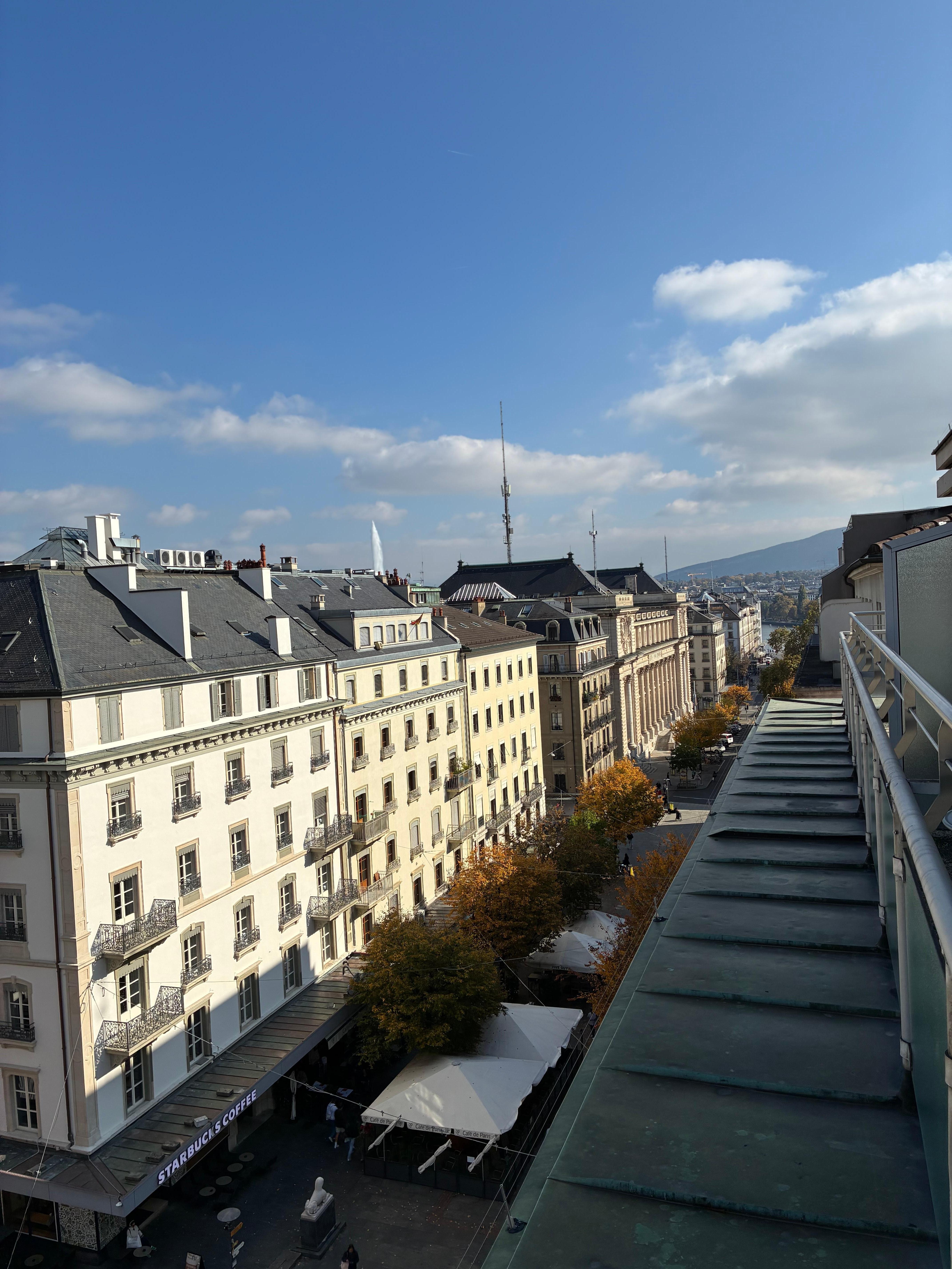 View from my room, with a pleasant little balcony.