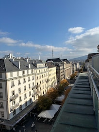 View from my room, with a pleasant little balcony.