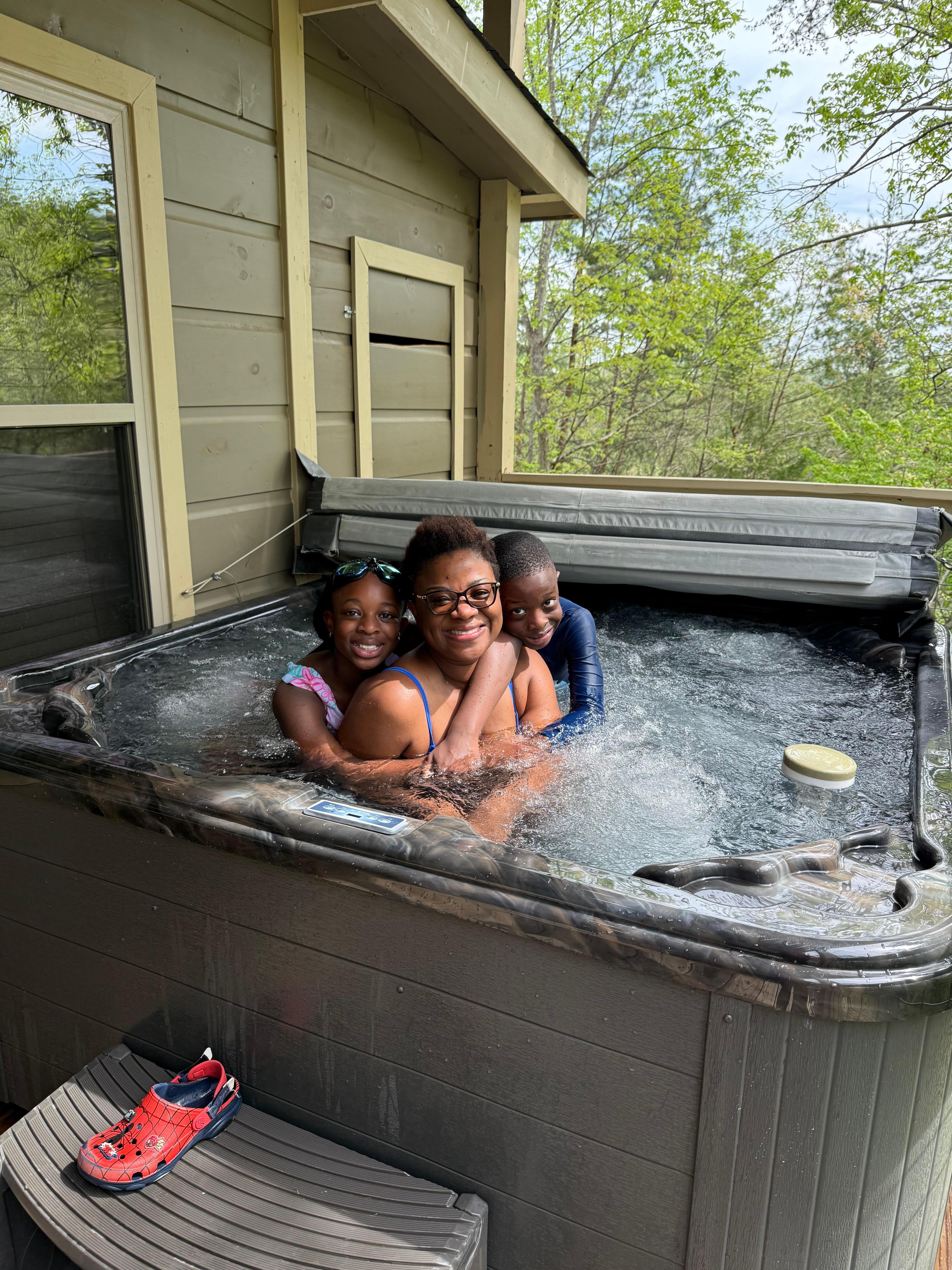 Enjoying the Jacuzzi 