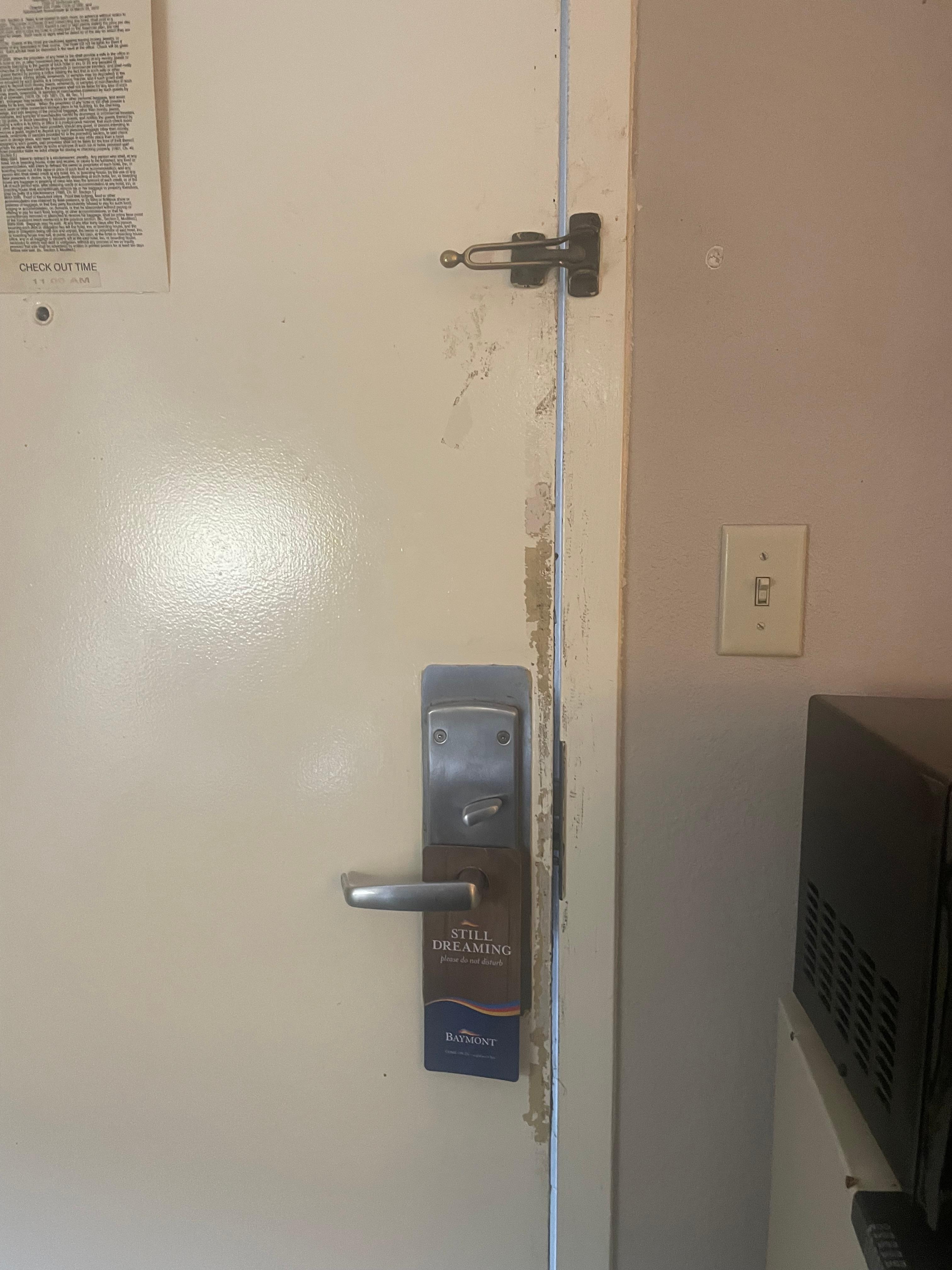 Dirty door with a huge gap