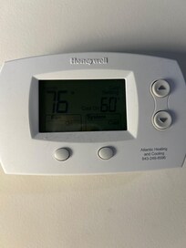 Thermostat reading 2nd night
