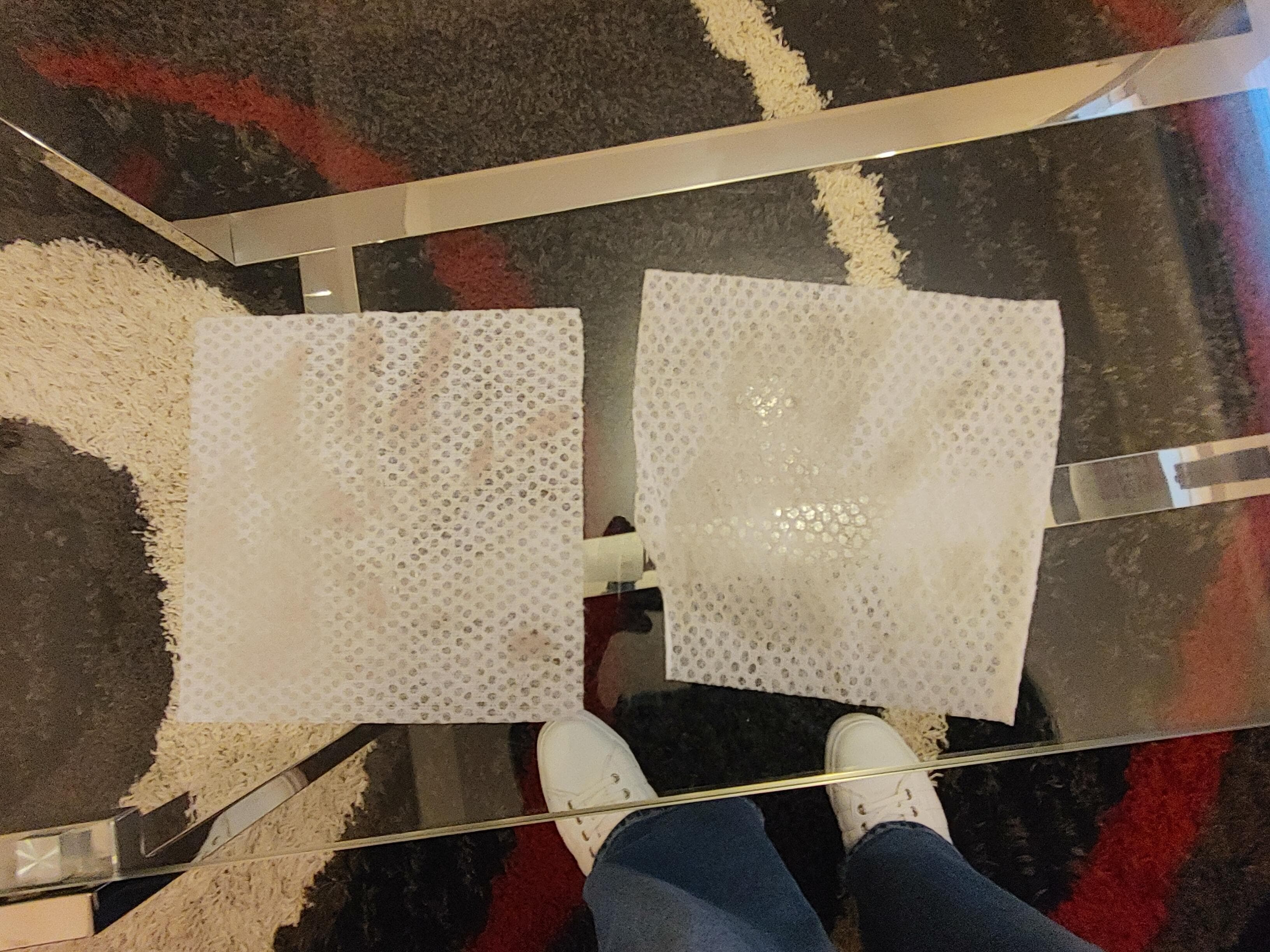 Cloths after wiping couch