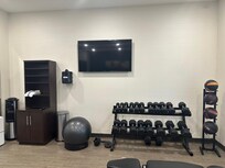 Gym equipment- not even a yoga mat to lay on the floor for exercises