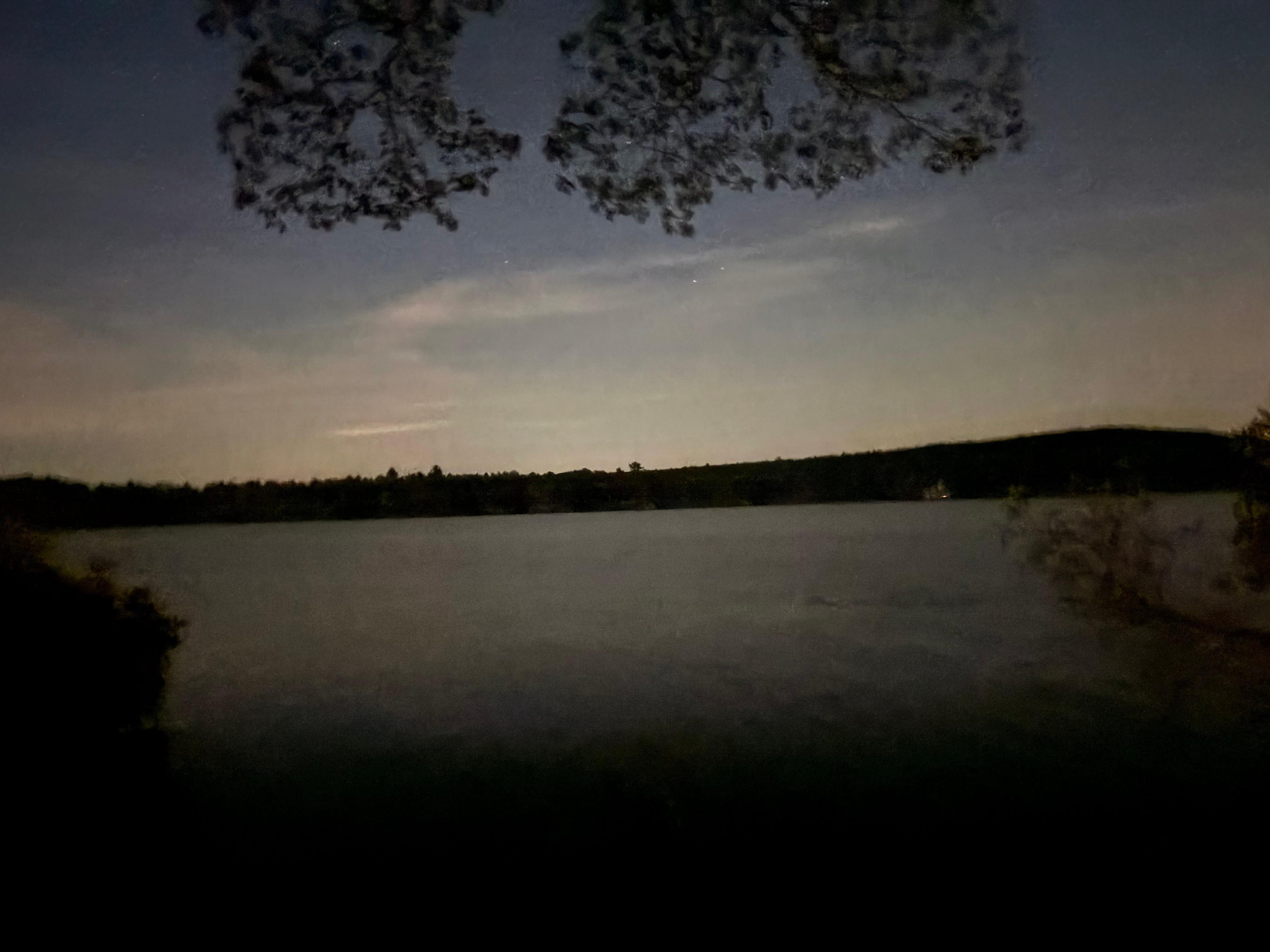 Night time lake view