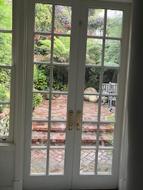 View from the sitting area of the garden patio