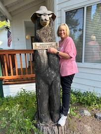 Beautiful bear at the house. The closest we got to a bear however several were sited in town every day.