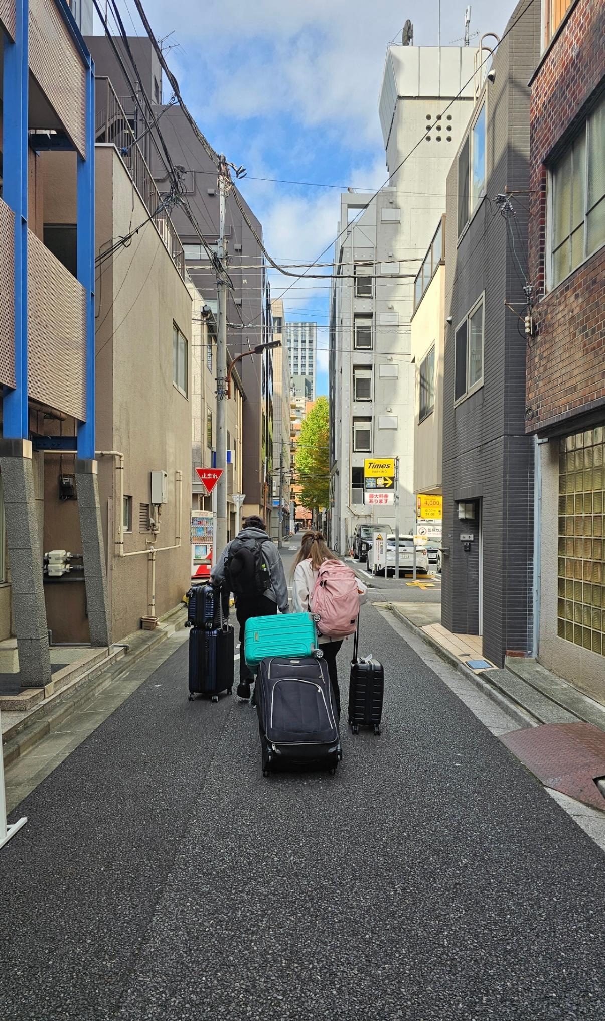 Photo of my partner and I leaving our stay, courtesy of Sik. 