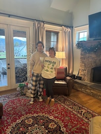 Living room with beautiful Christmas tree