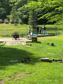 Pond behind house