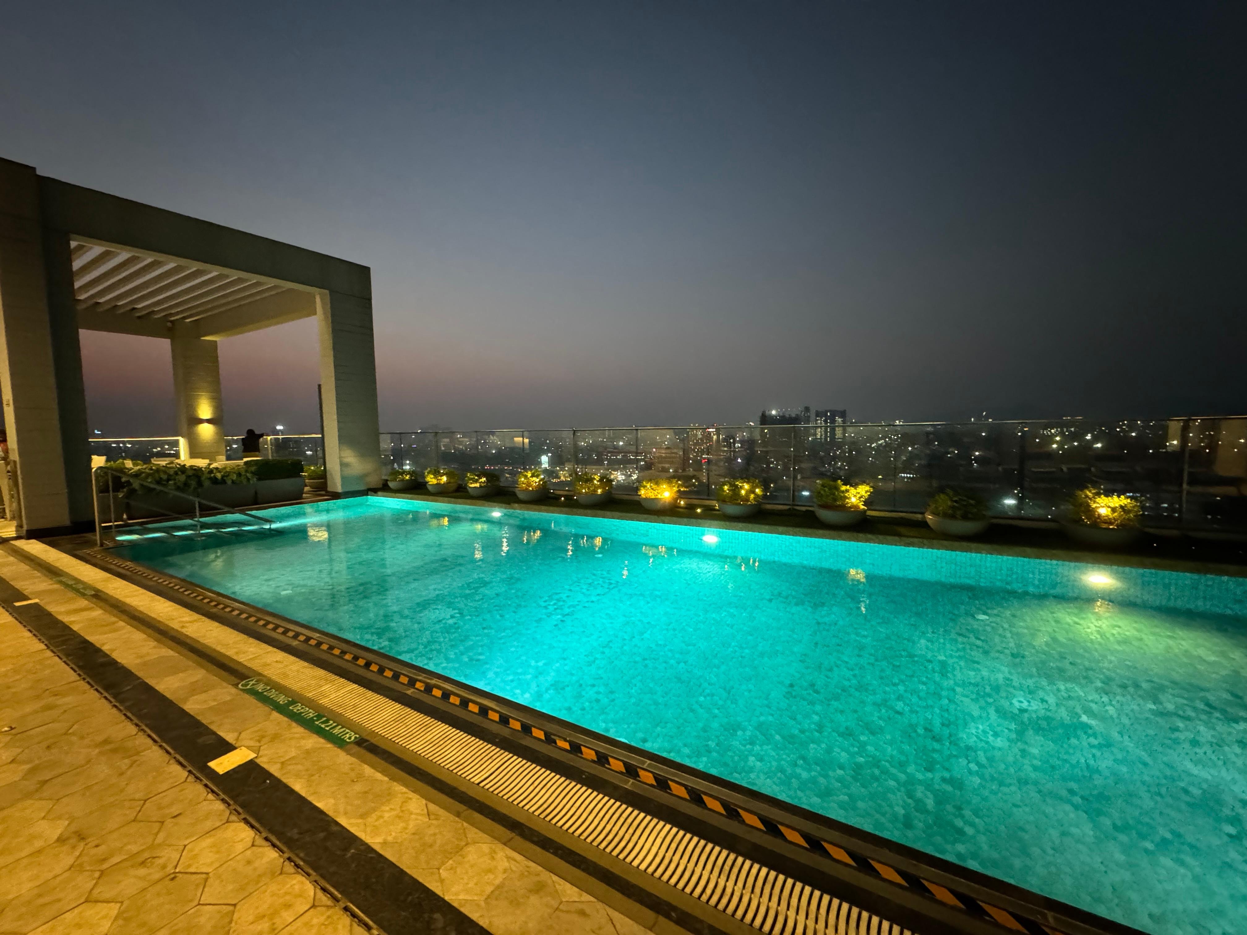 Roof top pool offered an incredible view of the city.