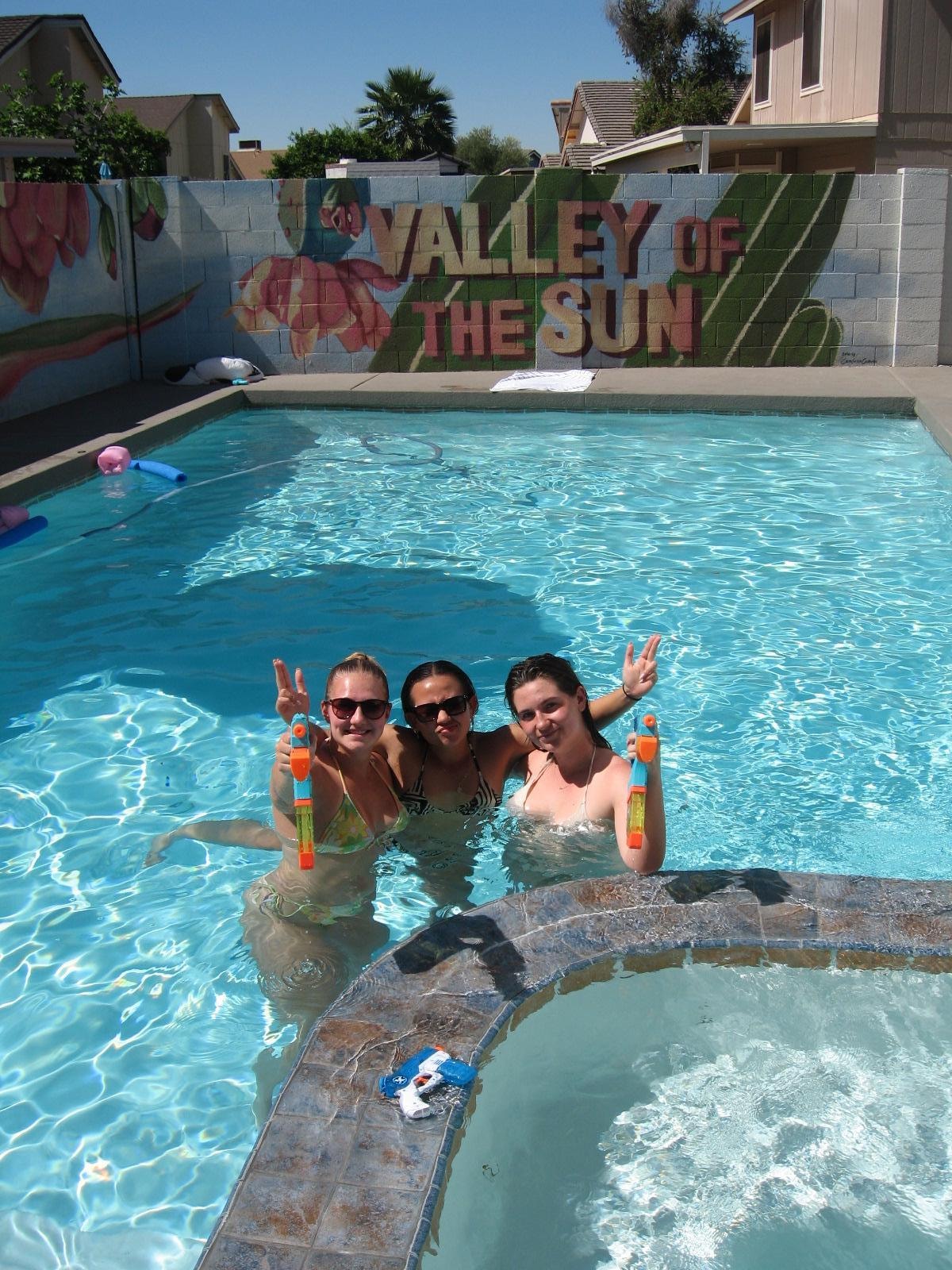 Enjoying the pool in 97 degree March.