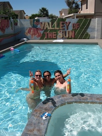 Enjoying the pool in 97 degree March.