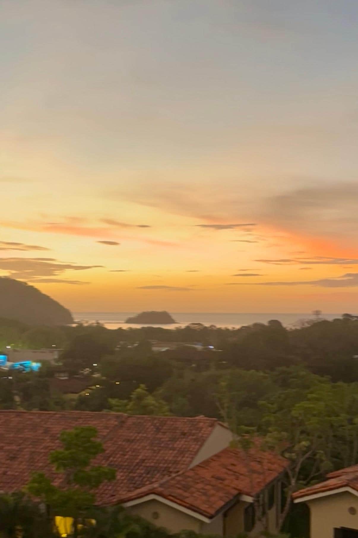 Sunset view from balcony. 