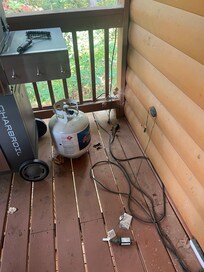 Deck with broken bbq